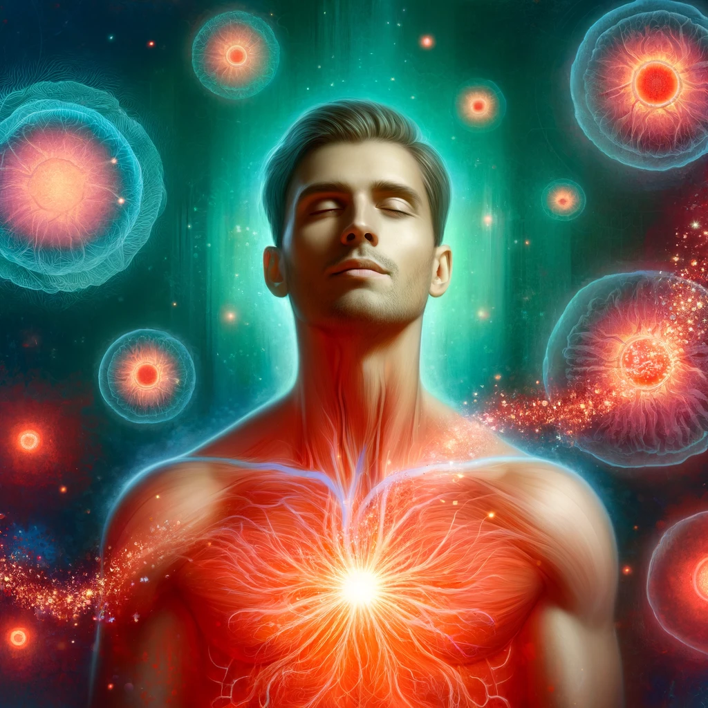 DALL·E 2024-06-05 16.05.22 - A man experiencing the transformative benefits of autophagy, radiating health and vitality